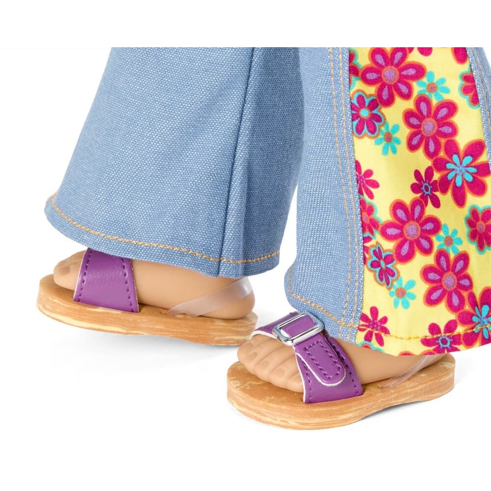 American Girl Doll Shoes Julie Meet Outfit Purple Sandals Accessory BeForever #2 - Picture 5 of 8